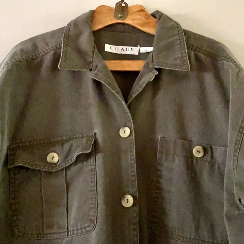 Vintage CHAUS Sport Women’s Brown Cotton Canvas Barn Chore Cargo Jacket MEDIUM - Picture 3 of 11